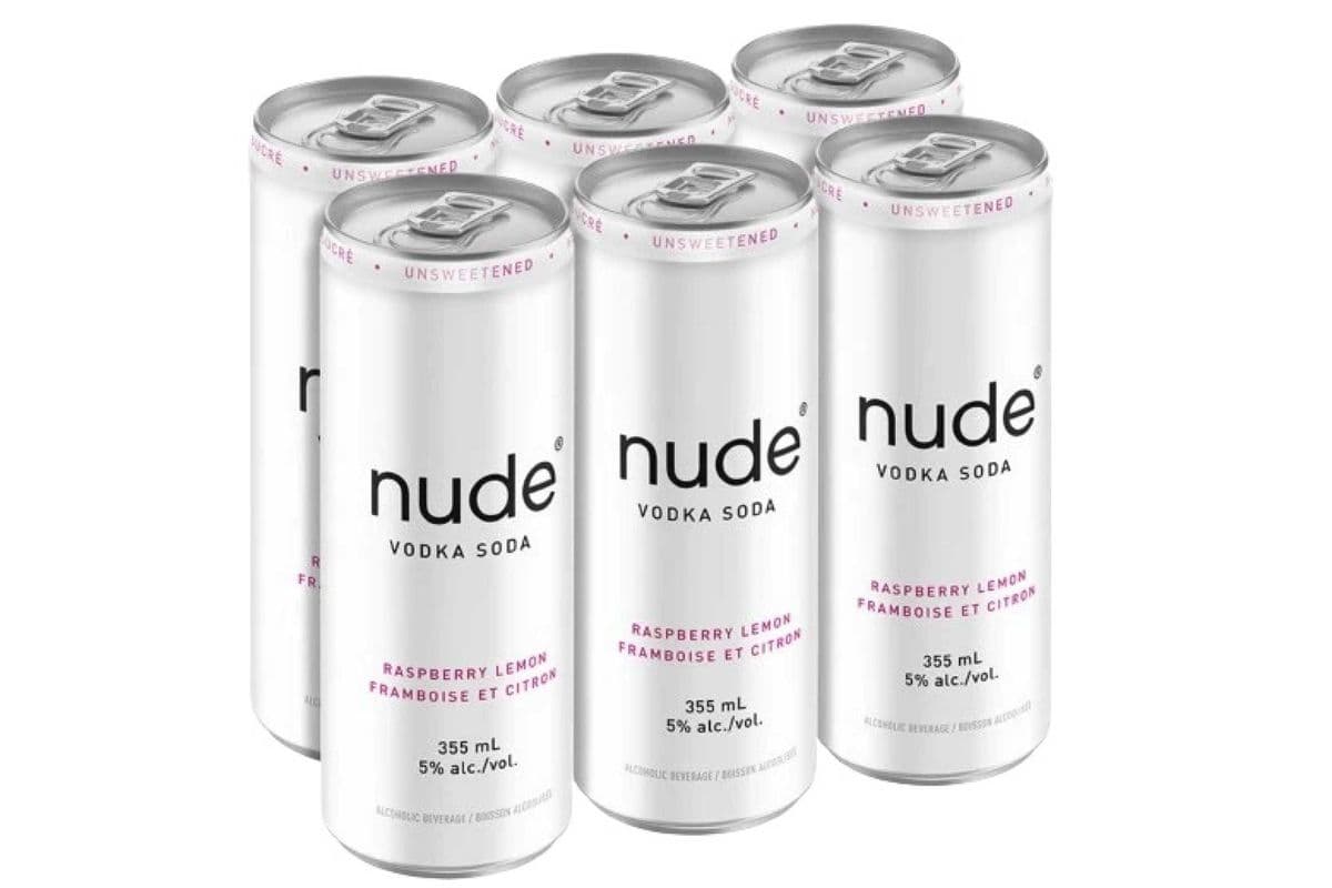 NUDE VODKA SODA RASPBERRY LEMON 6 PK (1 x 355ML)