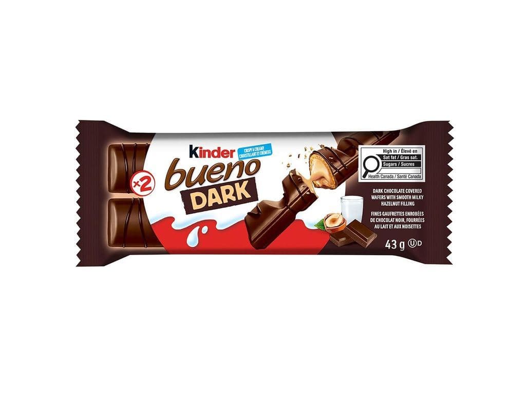 Kinder Bueno Dark Chocolate Hazelnut Cream Wafer Bars 43g