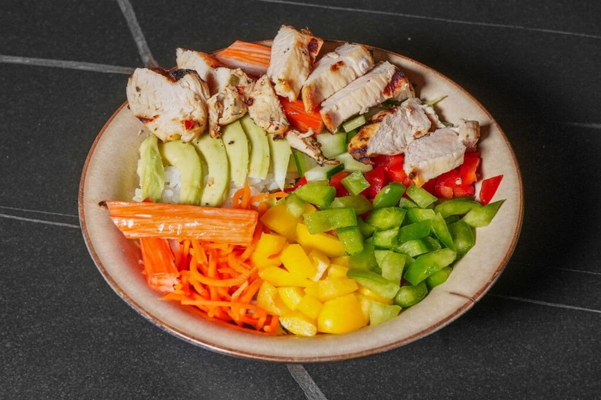 Mini Grilled Chicken Poke Bowl
