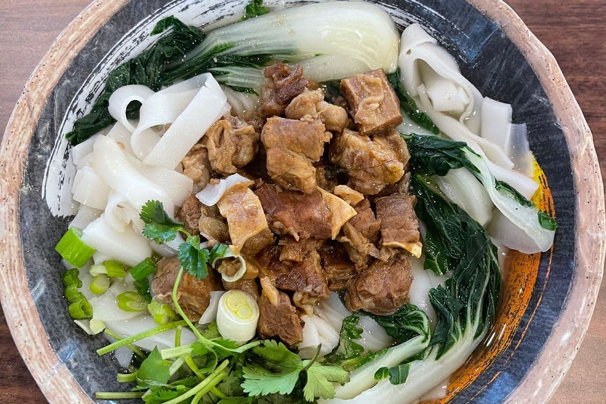 Braised Beef Flat Noodle Soup