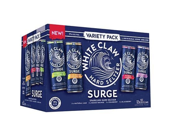 WHITE CLAW SURGE VARIETY 12 CAN (12 x 355mL)