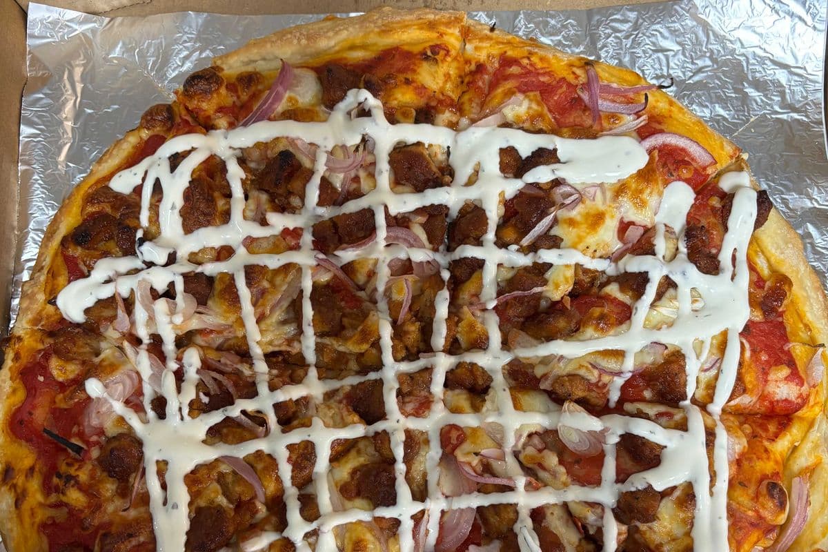 BBQ Chicken Greek Style Pizza
