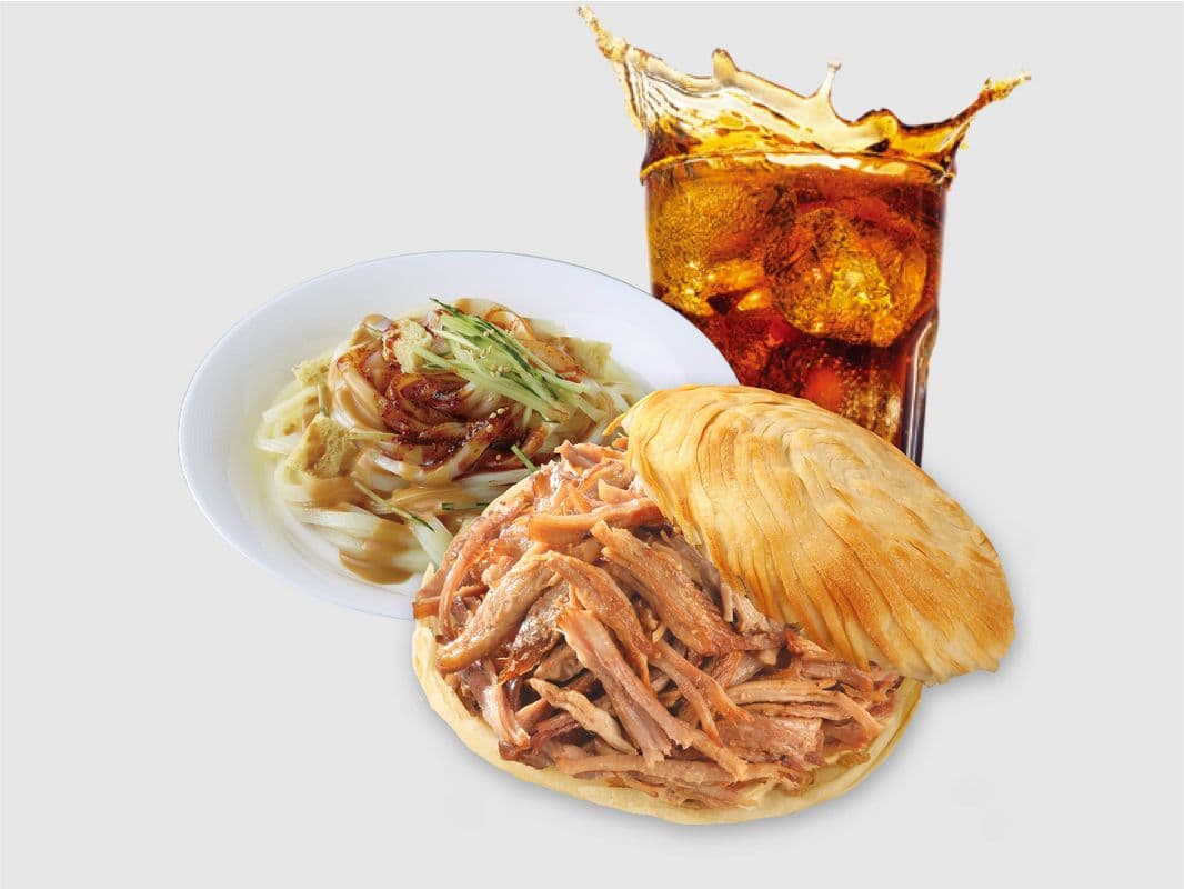 "LiangPi" Cold Noodle Classic Combo (w/ Crispy Burger + Drink)