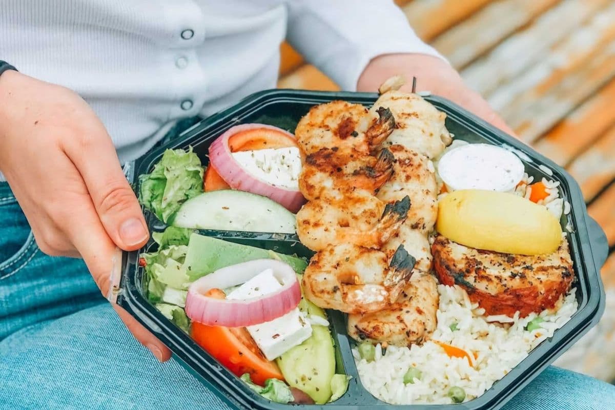 Souvlaki and Shrimp