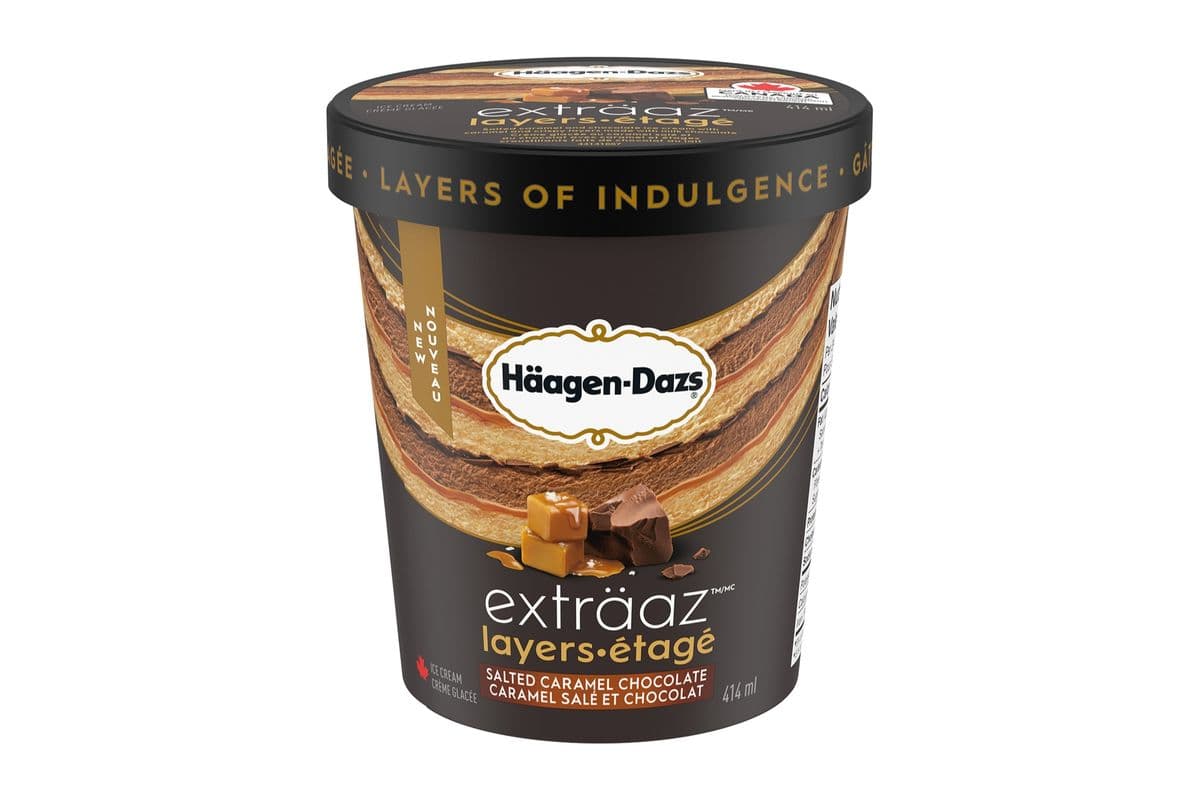 Häagen-Dazs Extraaz étagé caramel salé et chocolat / Layers Salted Caramel Chocolate (414 ml)