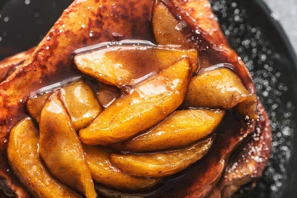 Pain Doré des Pommes, Cannelle et Caramel / Apples, Cinnamon and Caramel French Toast