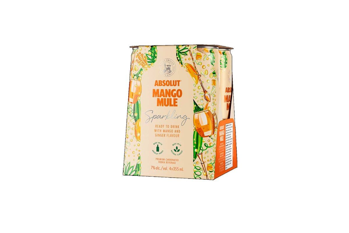 855522. ABSOLUT MANGO MULE COCKTAIL (4 x 355ML (CANS))
