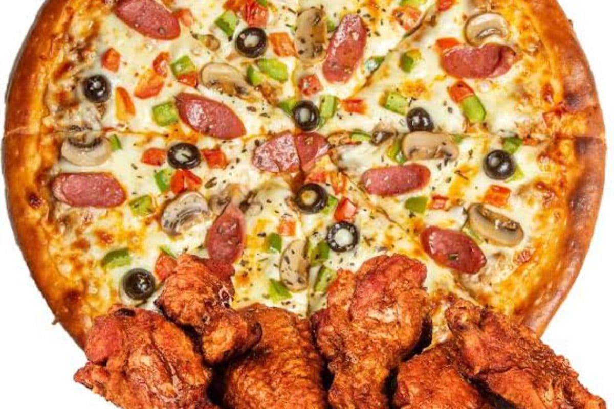 Medium Pizza and 8 Wings