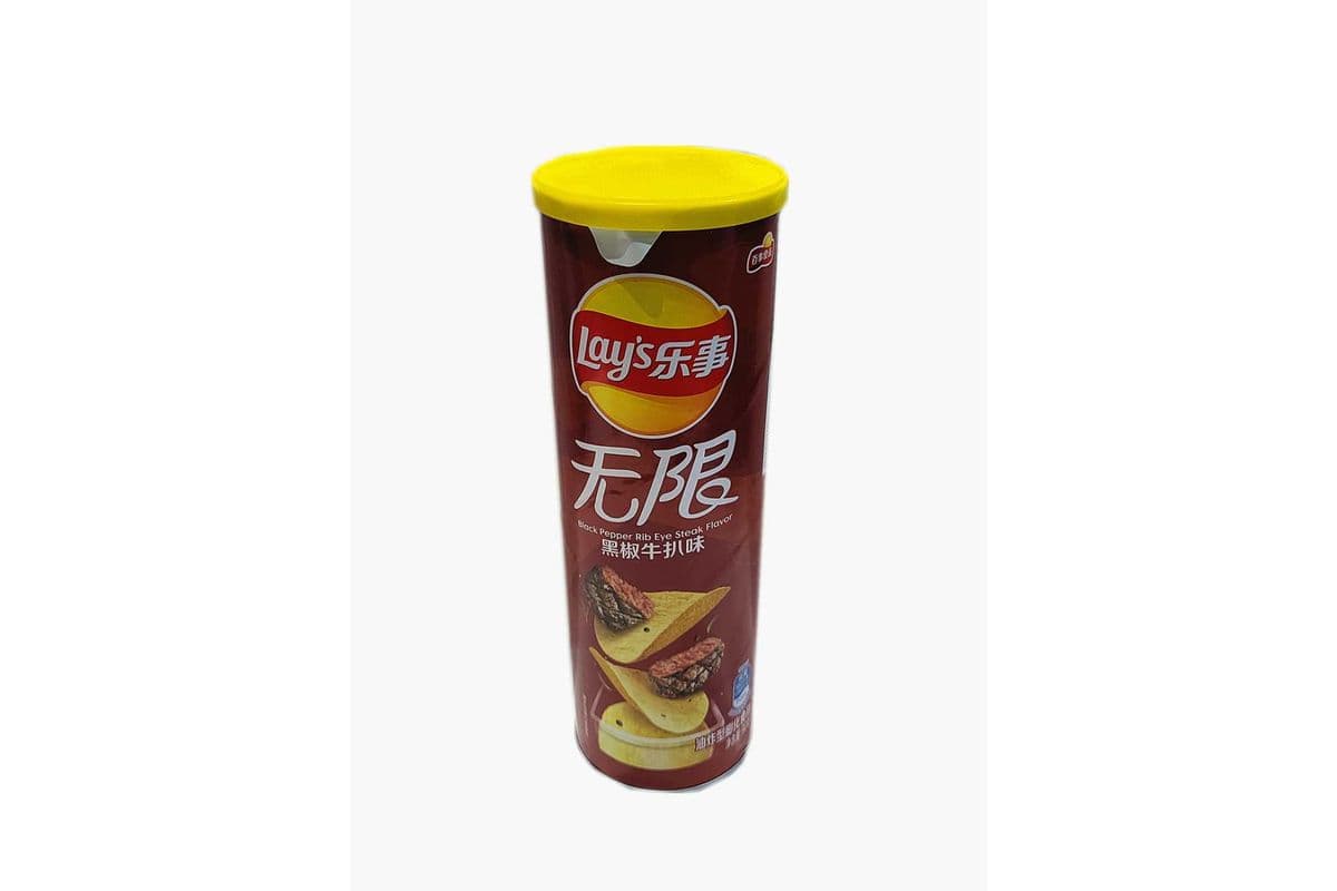 Lay's Potato Chips Black Pepper Steak Flavor(乐事 无限黑椒牛扒味 罐装)
