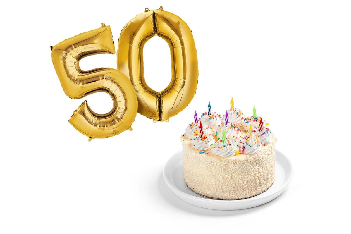 Cadeau Gâteau d'Anniversaire à la Vanille et Ballons Numérotés / Vanilla Birthday Cake & Number Balloon Gift Set
