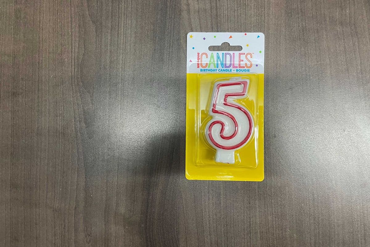 Deluxe Numeral Candle #5