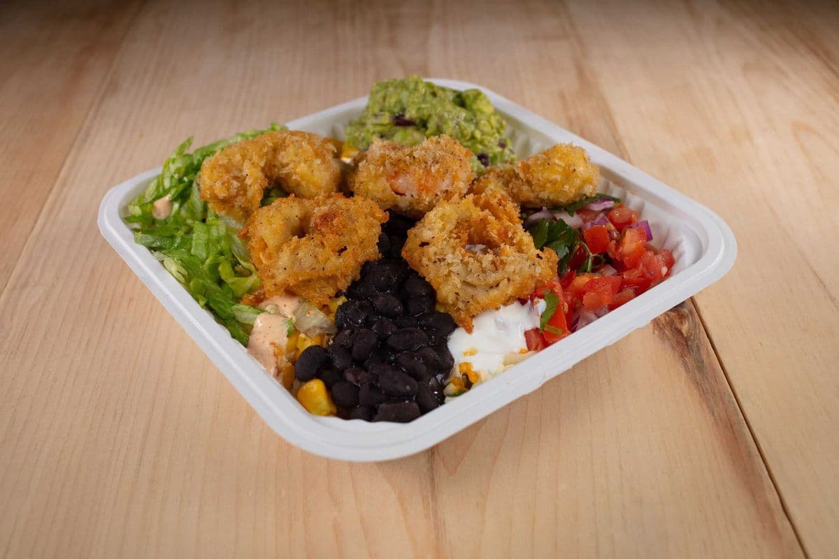Crunchy Fried Shrimp and Calamari Bowl