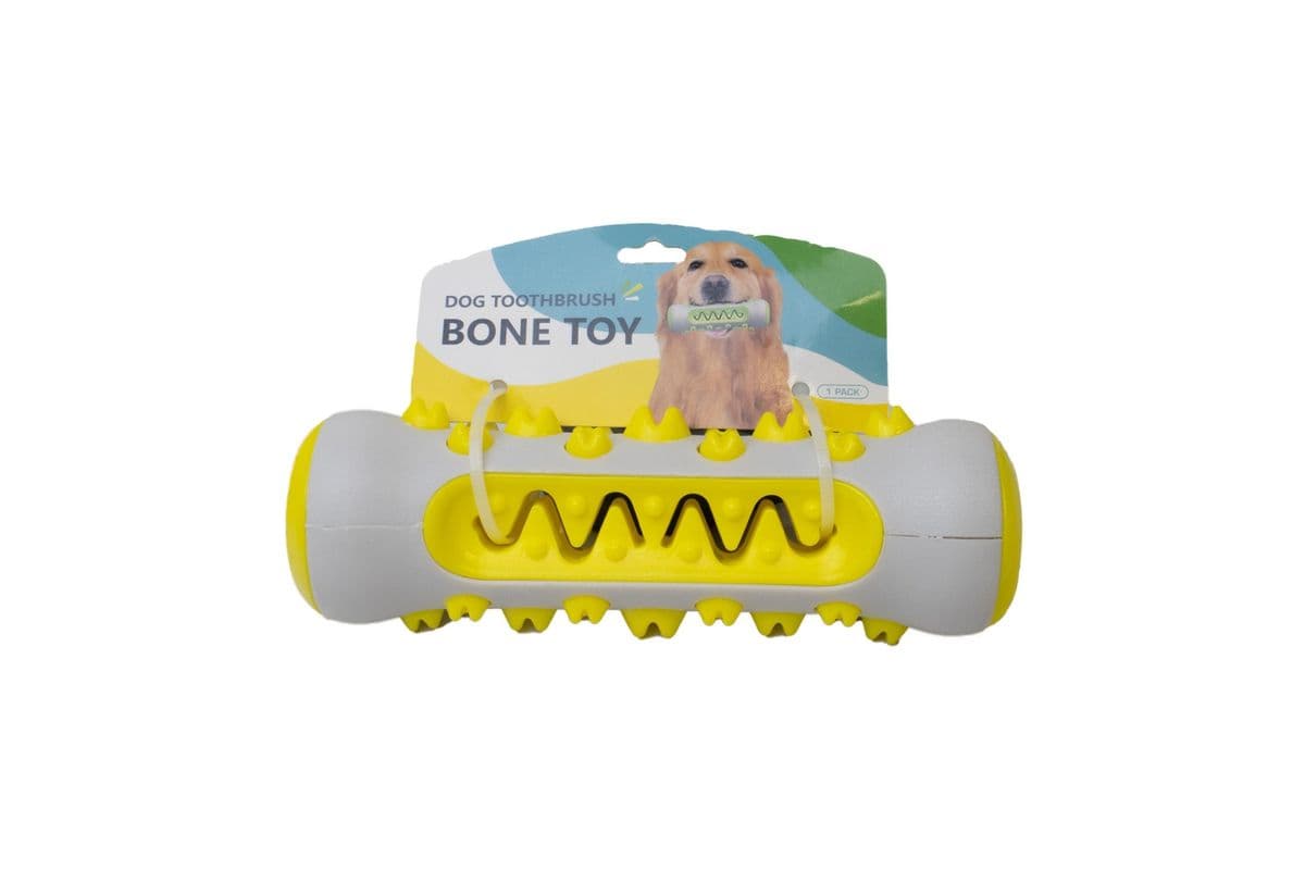 Pampered Pal Dog Toy Dental Bone Yellow