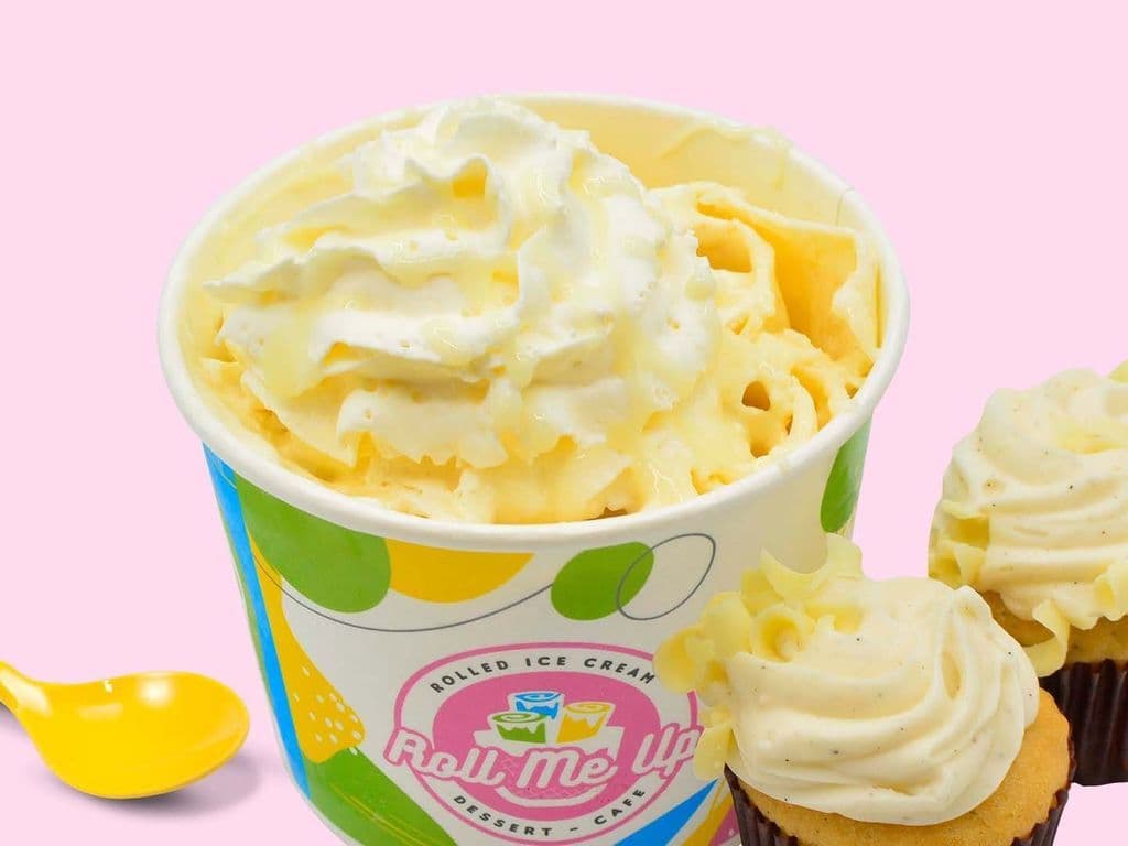 Vanilla Bean Cupcake Rolled Icecream