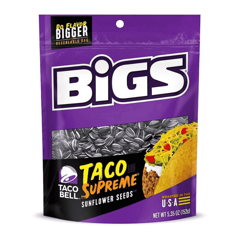 Bigs Graines De Tournesol Taco Supreme140g / Bigs Taco Bell Sunflower Seeds 140g