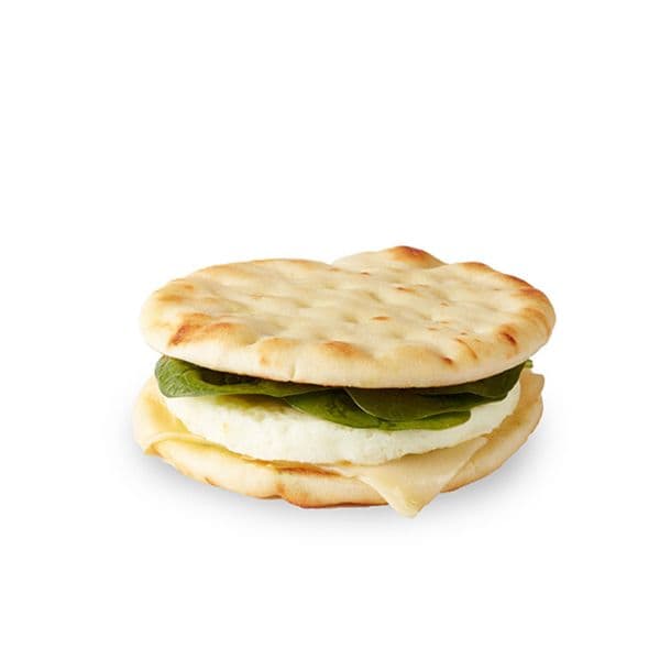 Egg White, Pesto, Swiss Cheese, Naan Breakfast Sandwich