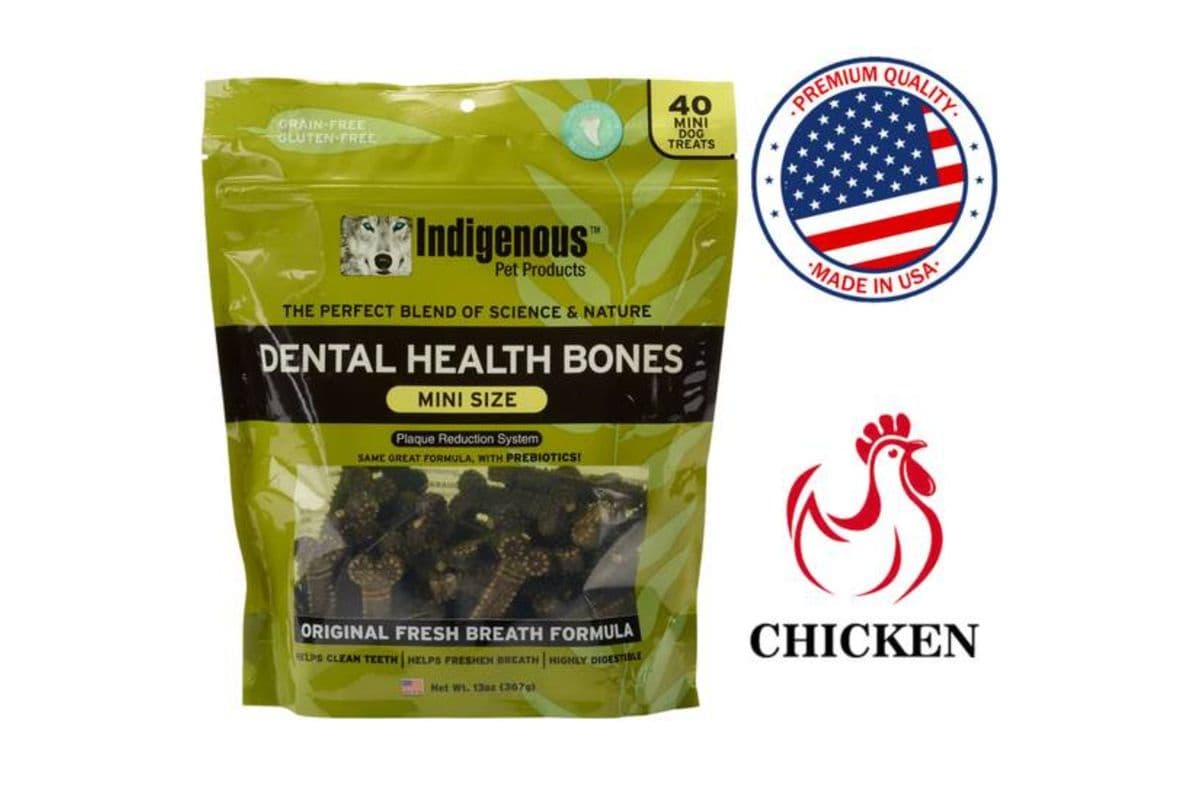 Indigenous Dental Health Bones Fresh Breath Dog Treats Chicken MINI