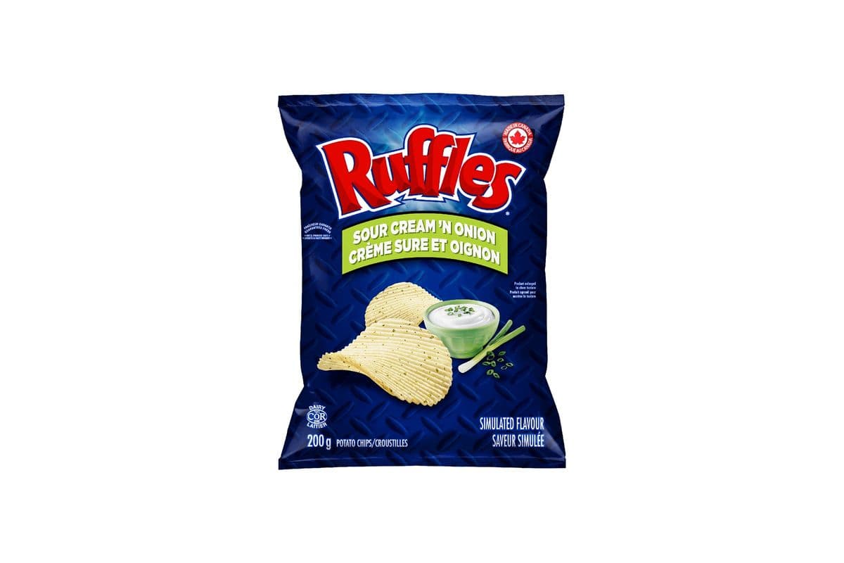 Ruffles Crème sure et oignon (200g) 77538 / Ruffles Sour Cream & Onion (200g) 77538