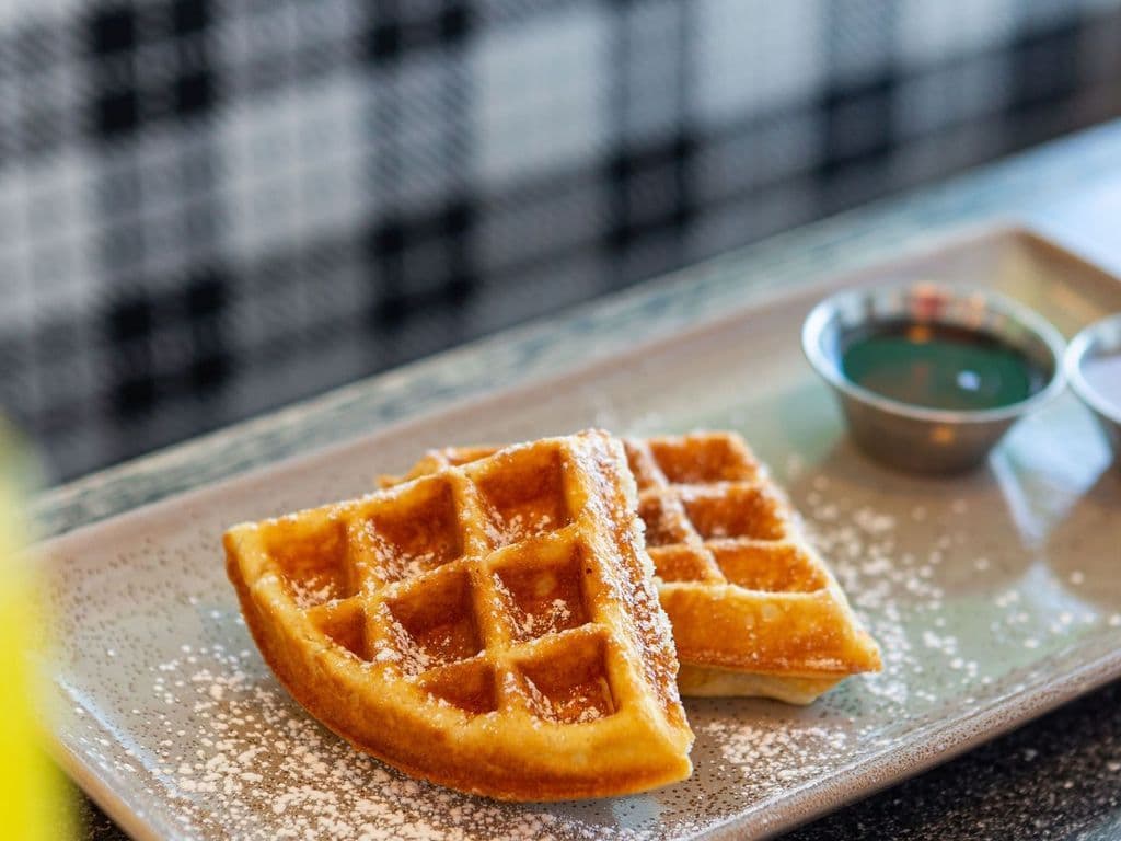 Two Mini Homemade Belgian Waffles (2/4 Waffle)