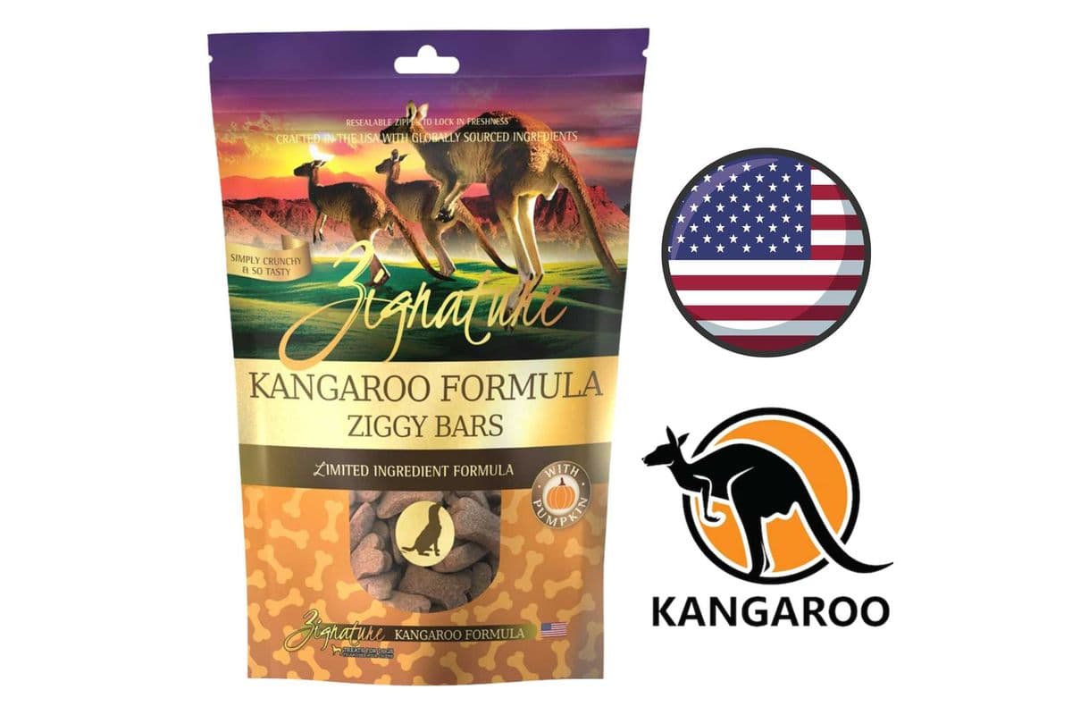 Zignature - Ziggy Bars Kangaroo Biscuit Dog Treats - 12 Oz
