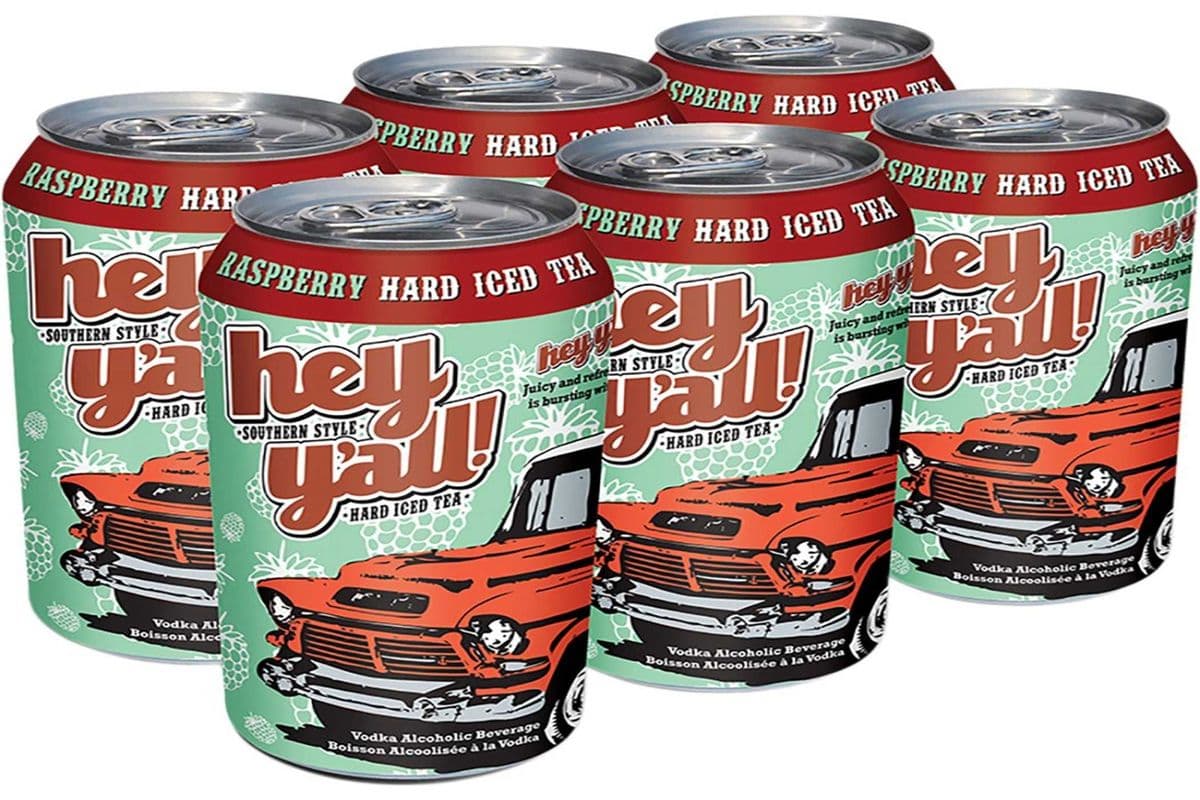 HEY YALL RASPBEERY HARD ICED TEA 6 CANS (6 x 355 ML)