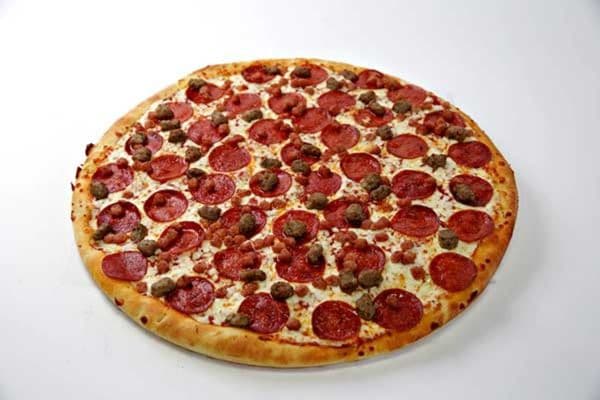 12" Medium Half Tandoori Chicken and Half Butter Chicken Pizza with One Free Creamy Garlic Dip