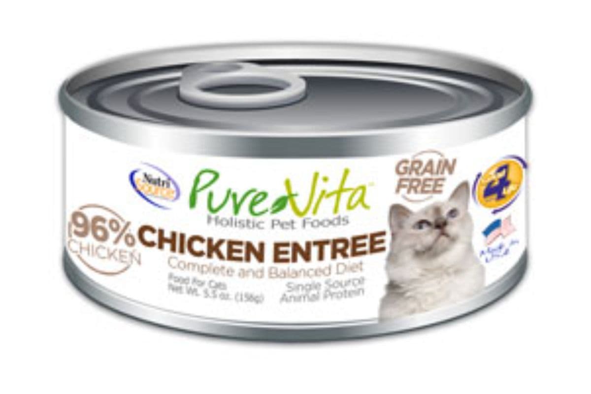 Pure Vita Grain-Free Chicken Entree Wet Cat Food (5.5 oz)