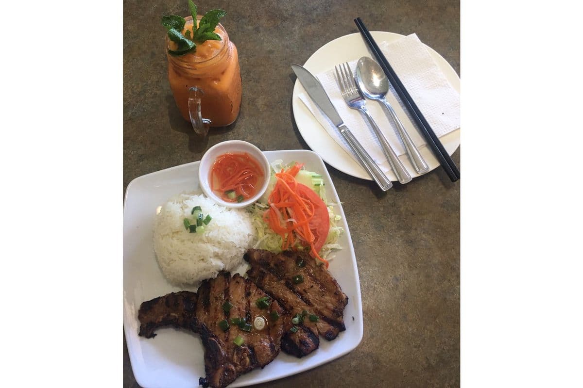 C1. Lemongrass Porkchop on Rice Lunch Special