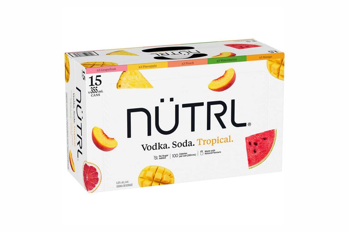 Nutrl Vodka Soda Tropical Mix 12 Can (12 x 355ml)
