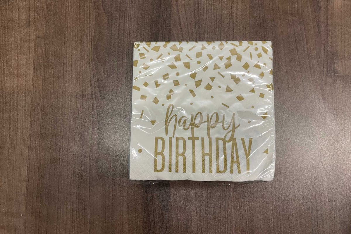 Lunch Napkin Gold Confetti Bday 16pk