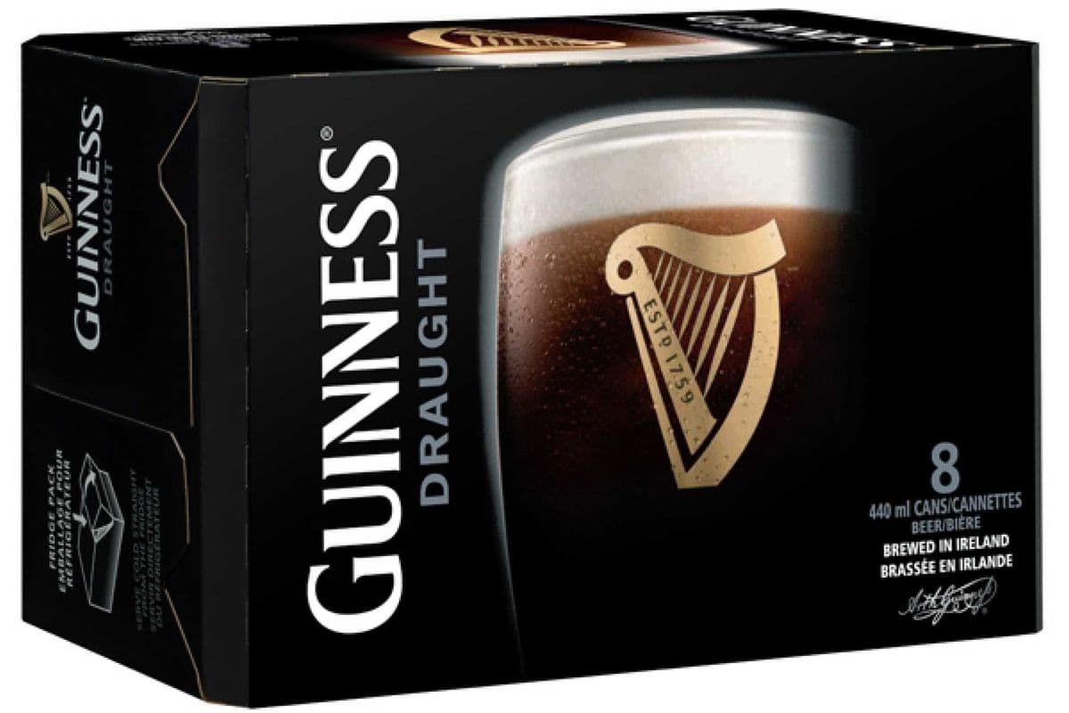 Guinness Draught Stout (8 Tall Cans) Ireland (8 x 500 mL)