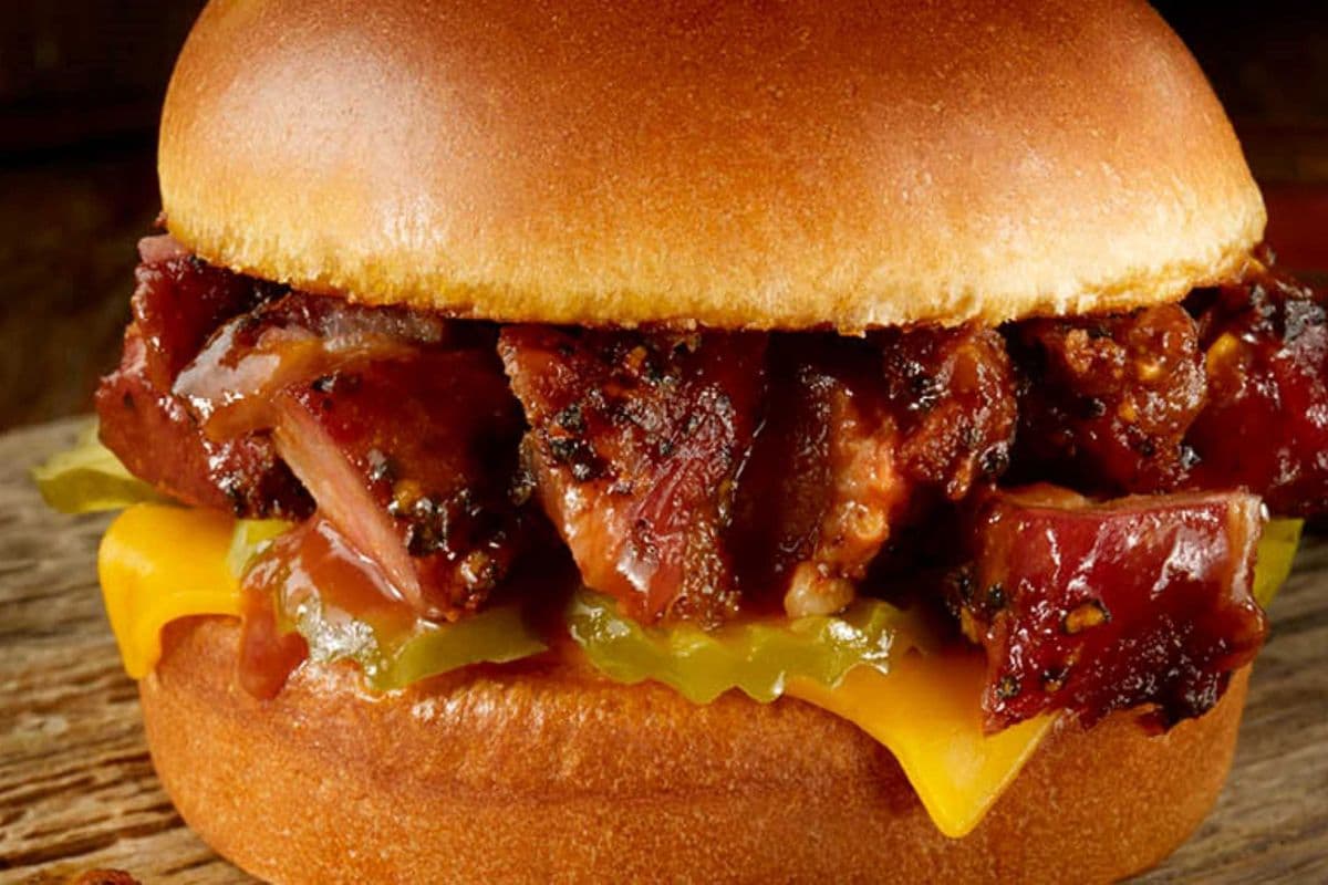 Brisket Burnt Ends Sandwich with Cheese