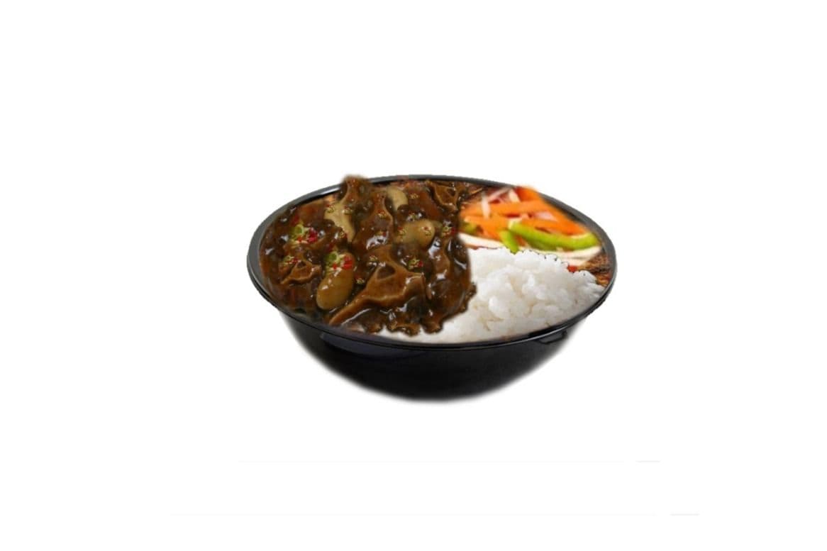 Oxtail with Rice and Steamed Veggies