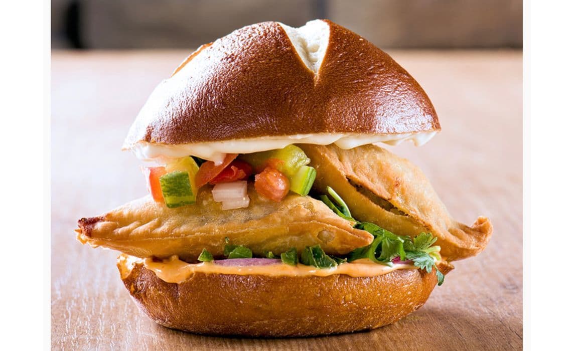 Original Samosa Burger (Potato Pea Samosa)