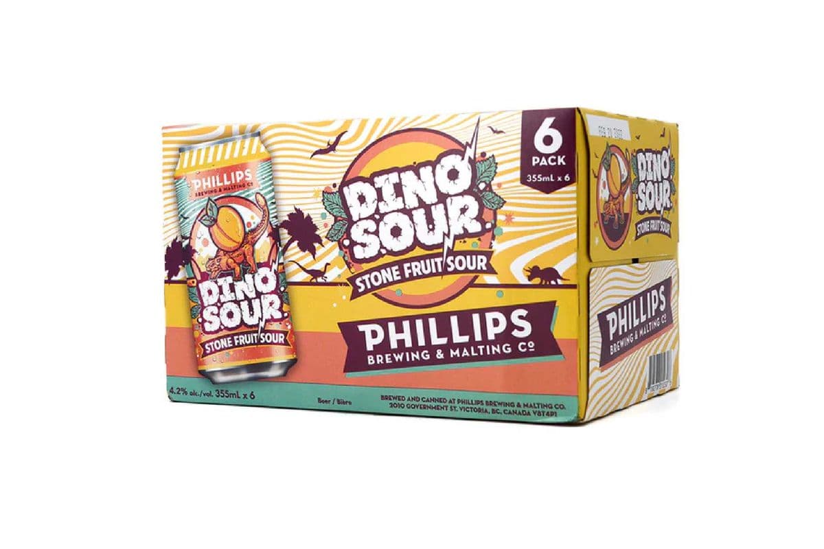 Phillips Dinosour Stone Fruit (6 Pack Cans) (6 x 355 ml Cans)