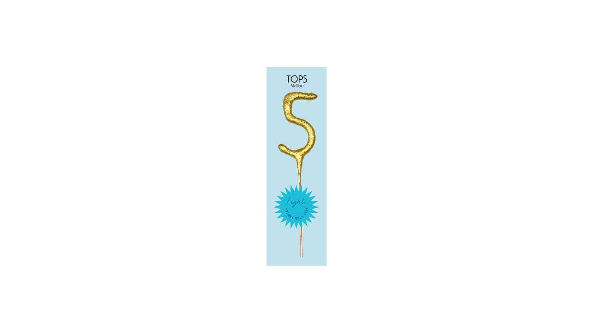 TOPS Malibu "5" Sparkler Candle