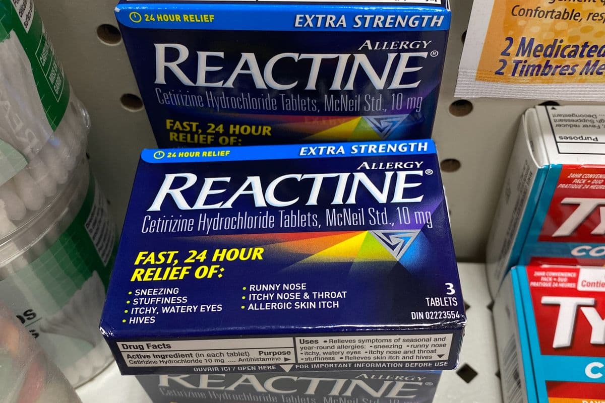 Reactine extra strength for allergy