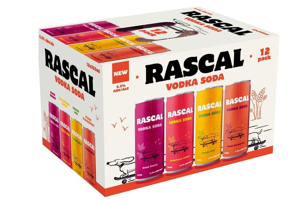 RASCAL VODKA SODA 12 CAN VARIETY PACK***BRAND NEW PRODUCT SUMMER 2025***ON SALE NOW*** (1 x 12PK CANS)
