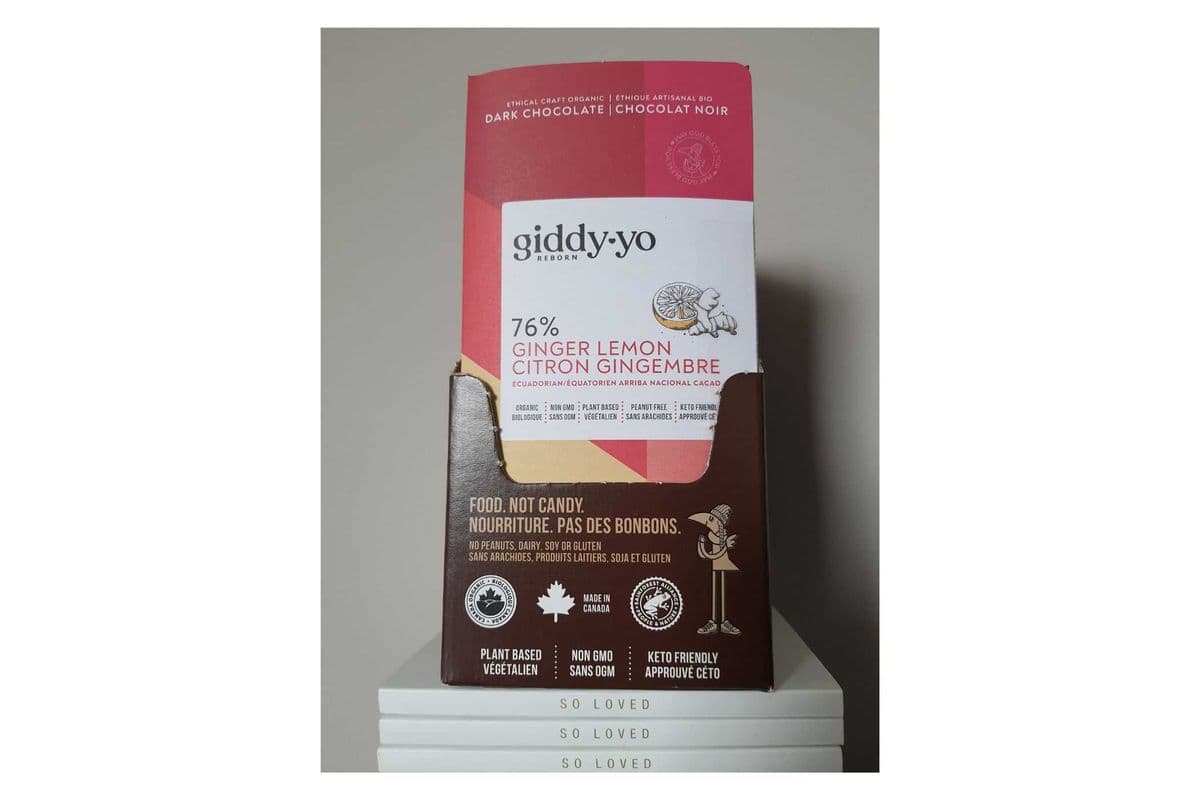 GINGER 76% DARK CHOCOLATE, BOX OF 20 x 60g BARS, ORGANIC & VEGAN. FREE OF PEANUTS, DAIRY, GLUTEN, SOY (Box of 20 - 60g bars)