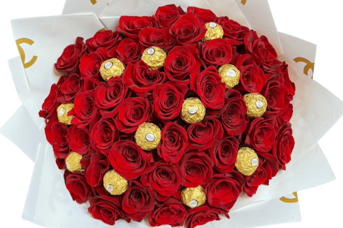 50 Roses and Chocolates Wrapped