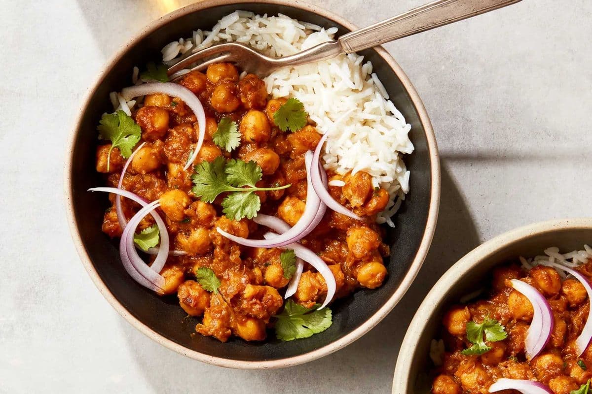 Chickpea curry with Rice