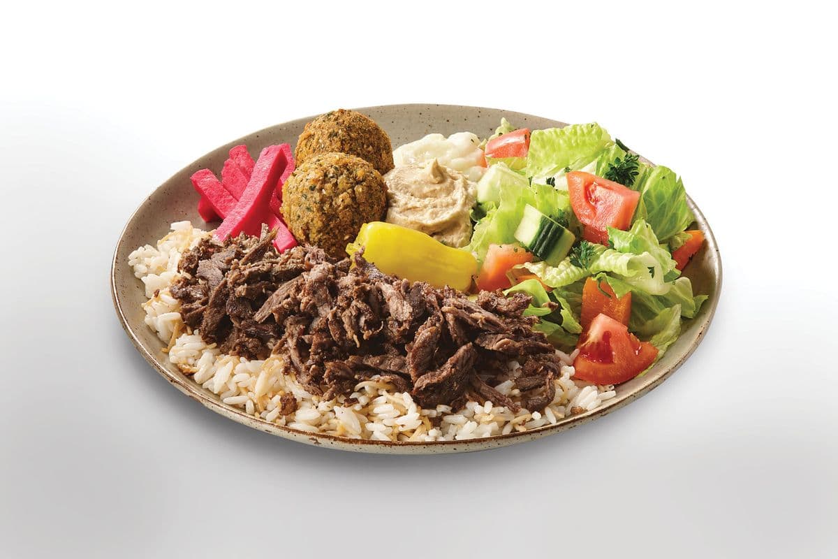 Falafel and Beef Shawarma Plate