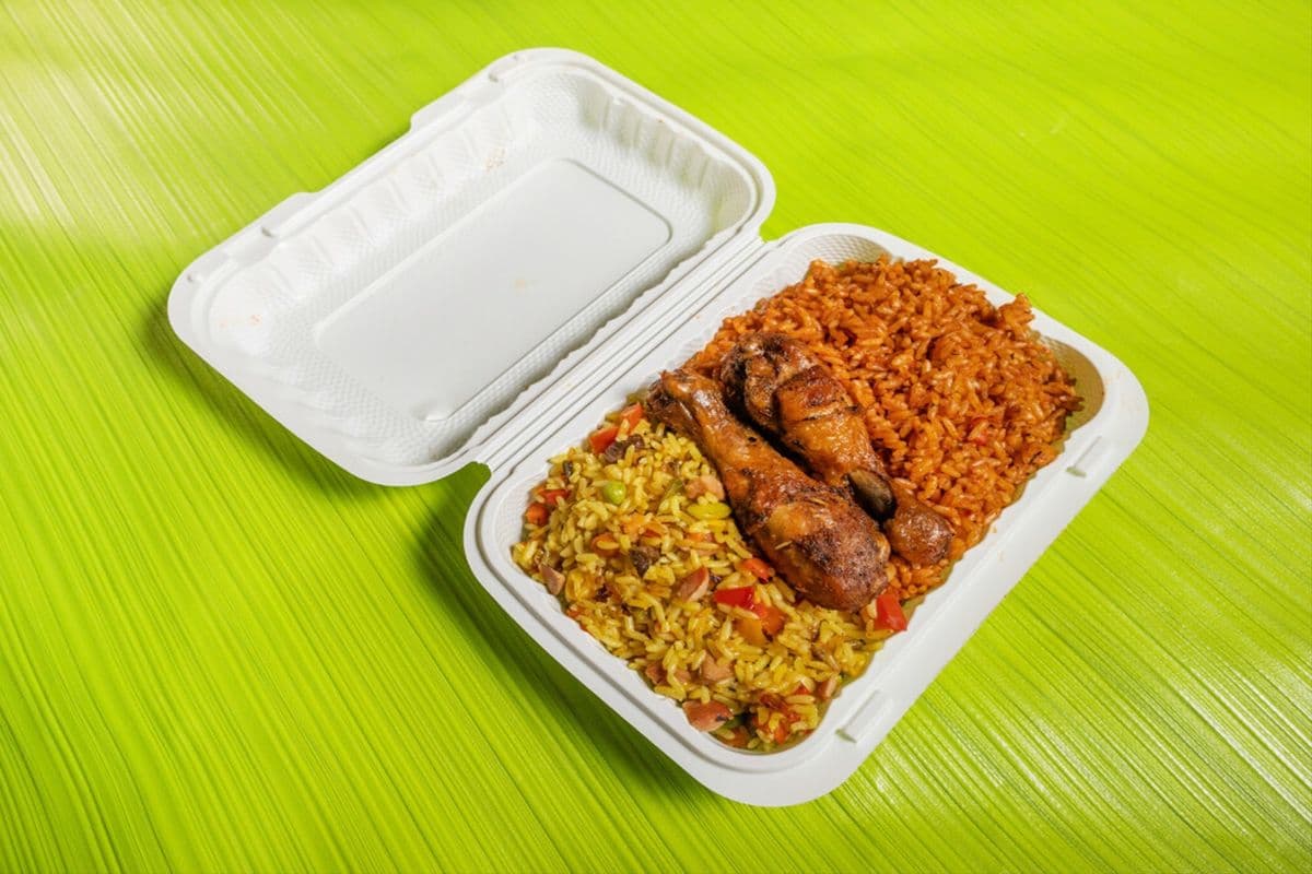 Half Jollof / Half Fried Rice single meal
