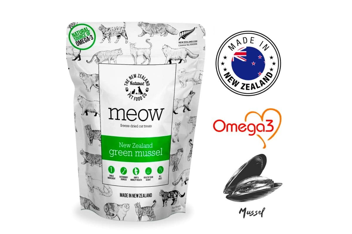 NZPF Meow Green Lipped Mussels Freeze Dried Cat Treats (50 g)