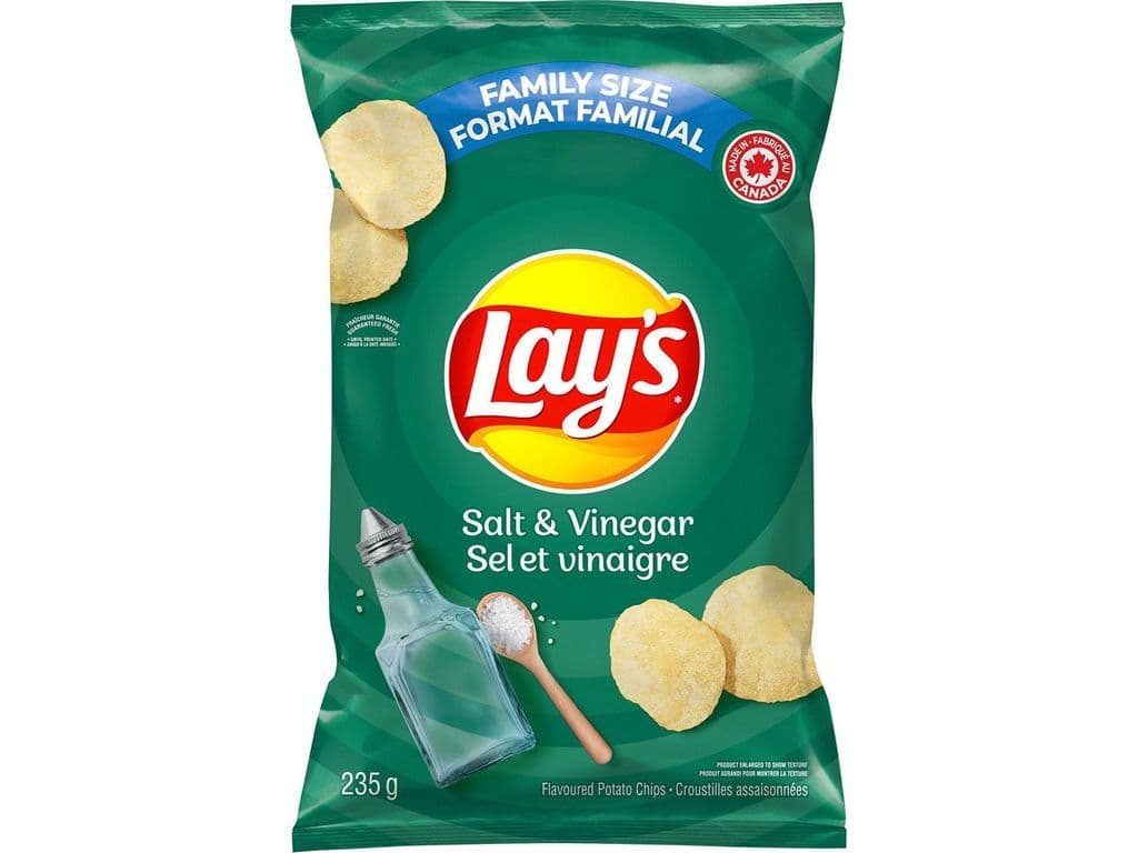Lays Salt and Vinegar Potato Chips 220g