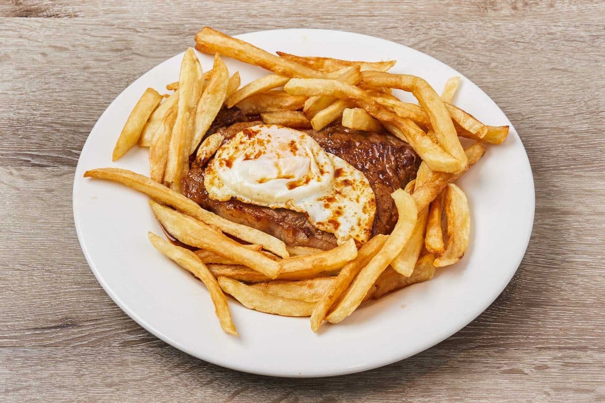 Bife a Casa Portuguese garlic fried NY Strip Steak