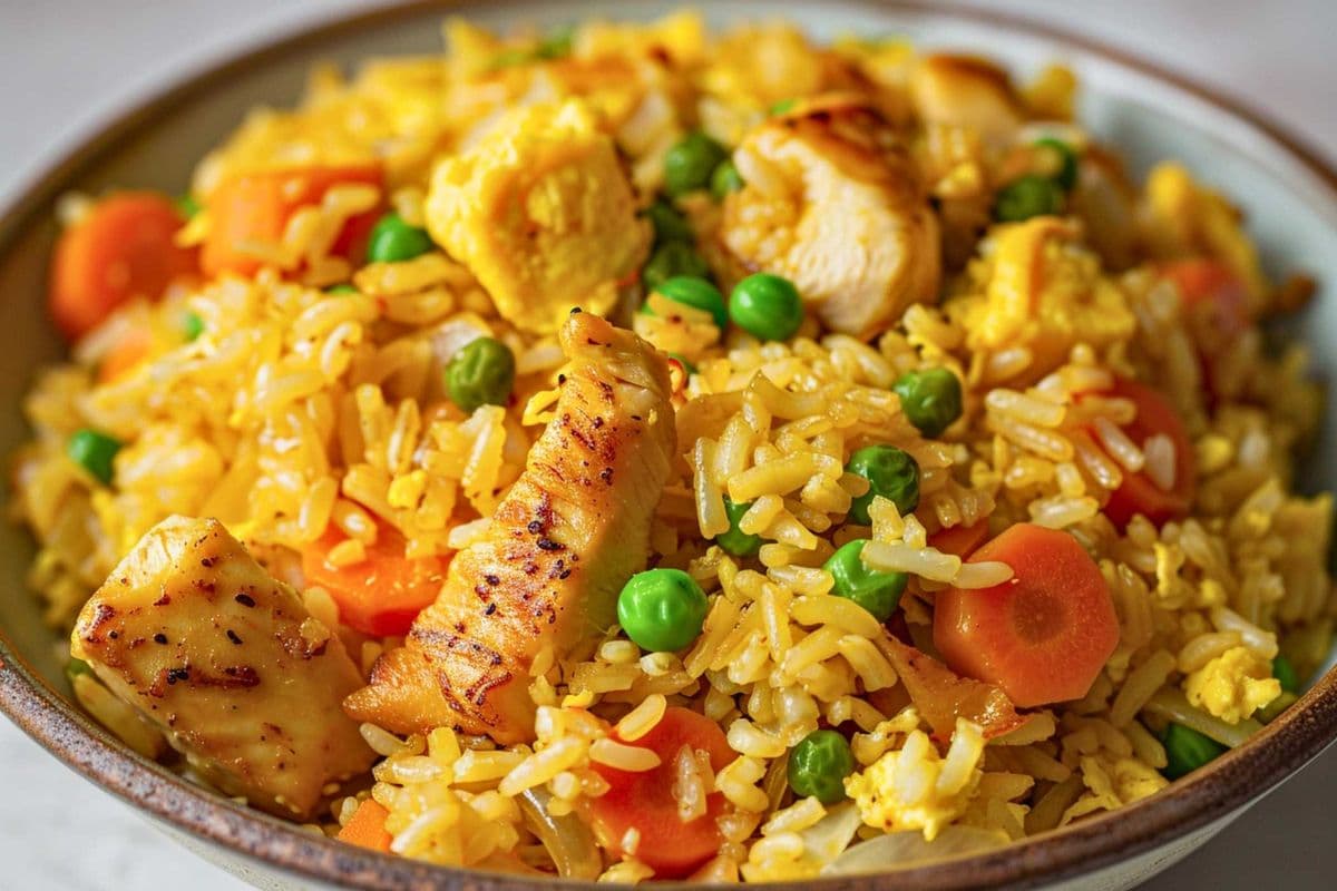 Singapore Chicken Fried Rice