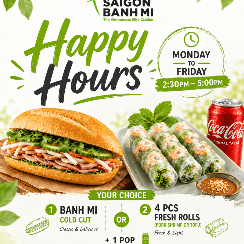 Happy hours: 1 banh mi cold cut + 1 coke