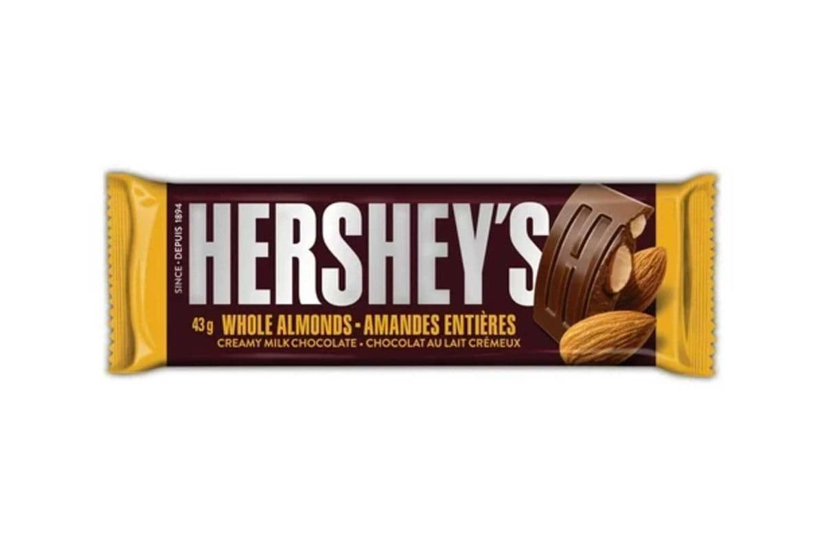 Hershey's whole almonds (43g) (220 Cal)