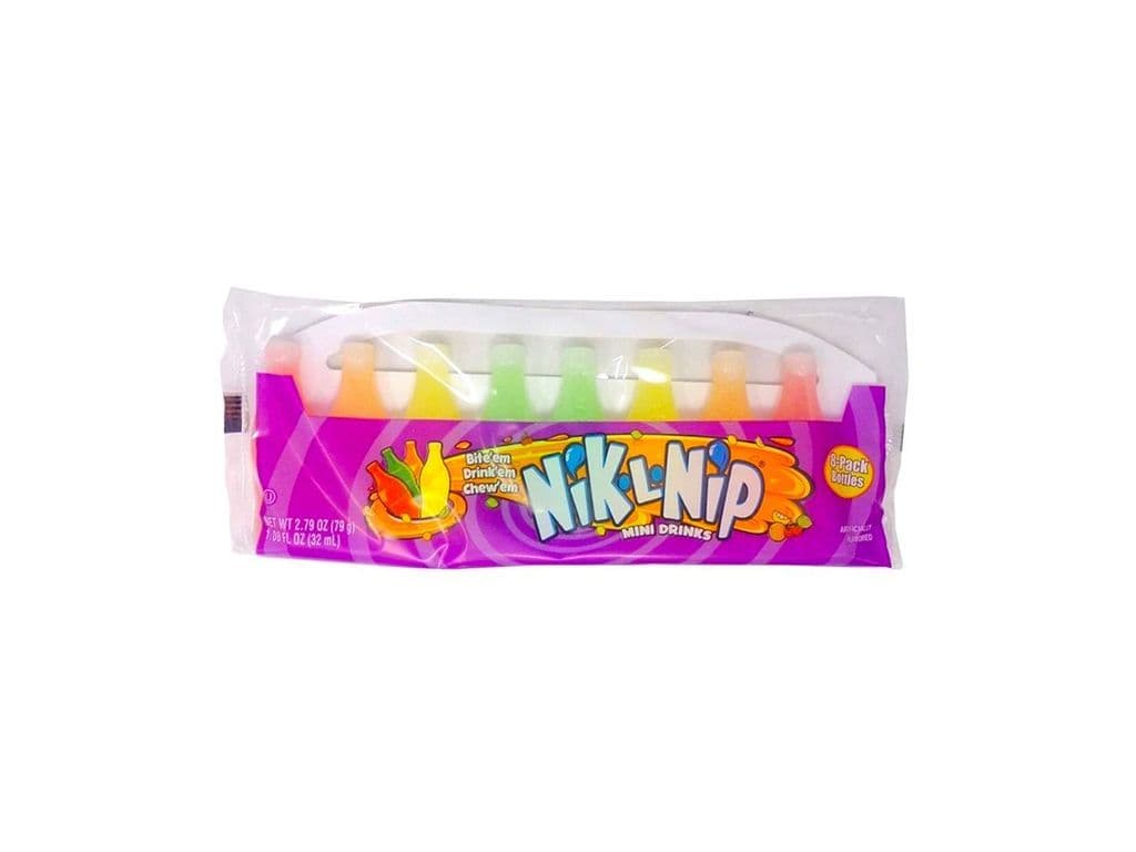 Nik L Nip Mini Drinks Liquid Candy 8 Pack Wax Bottles
